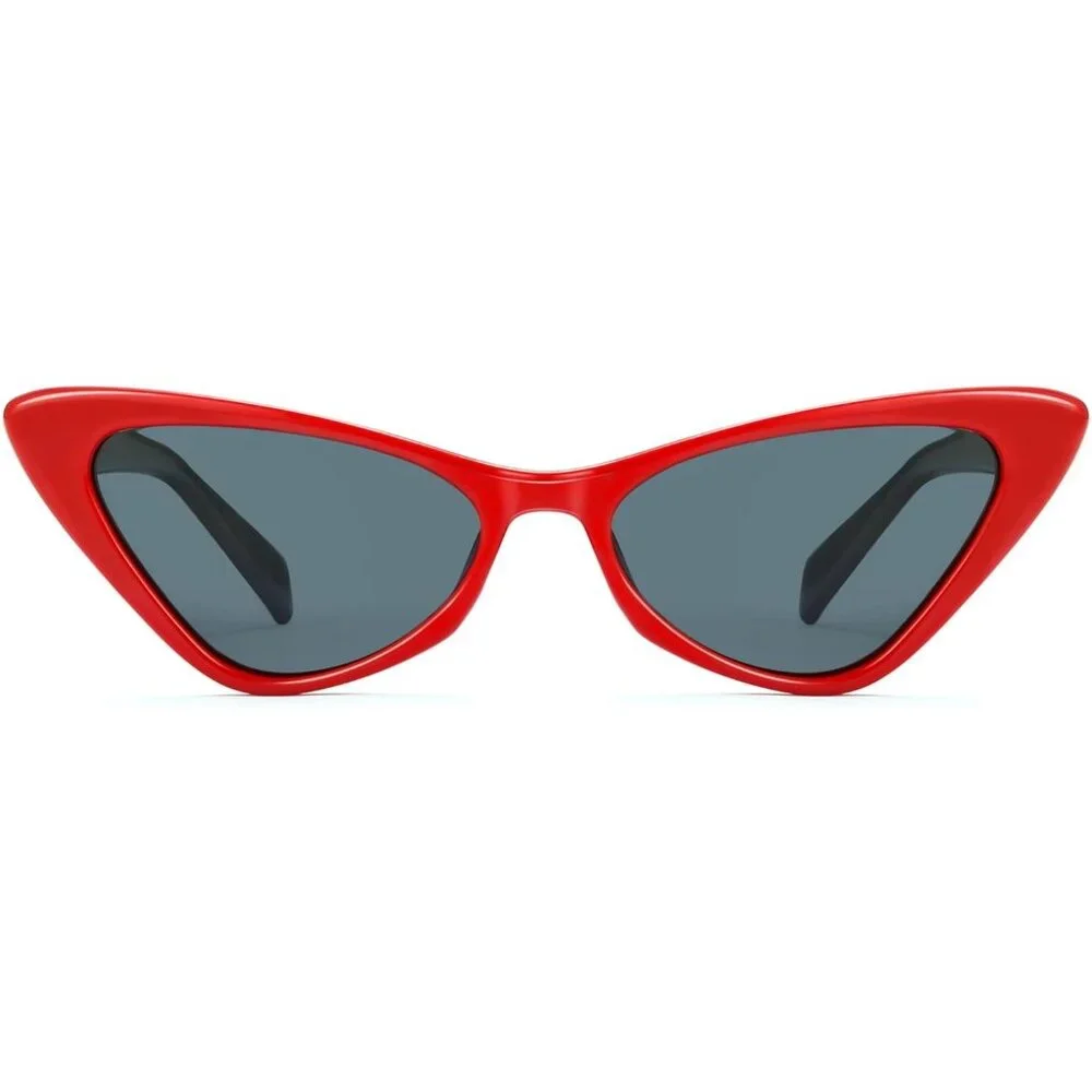 Retro Cat Eye Polarized Sunglasses for Women Vintage Tinted Lens Trendy Cateye